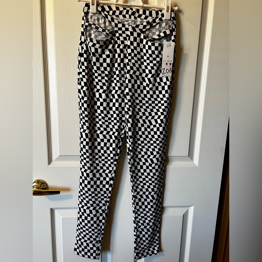 Zoe Black and White Checkered Leggings